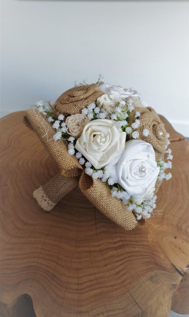 Bouquets de mariée original en tissu, bouquet alternatif retro