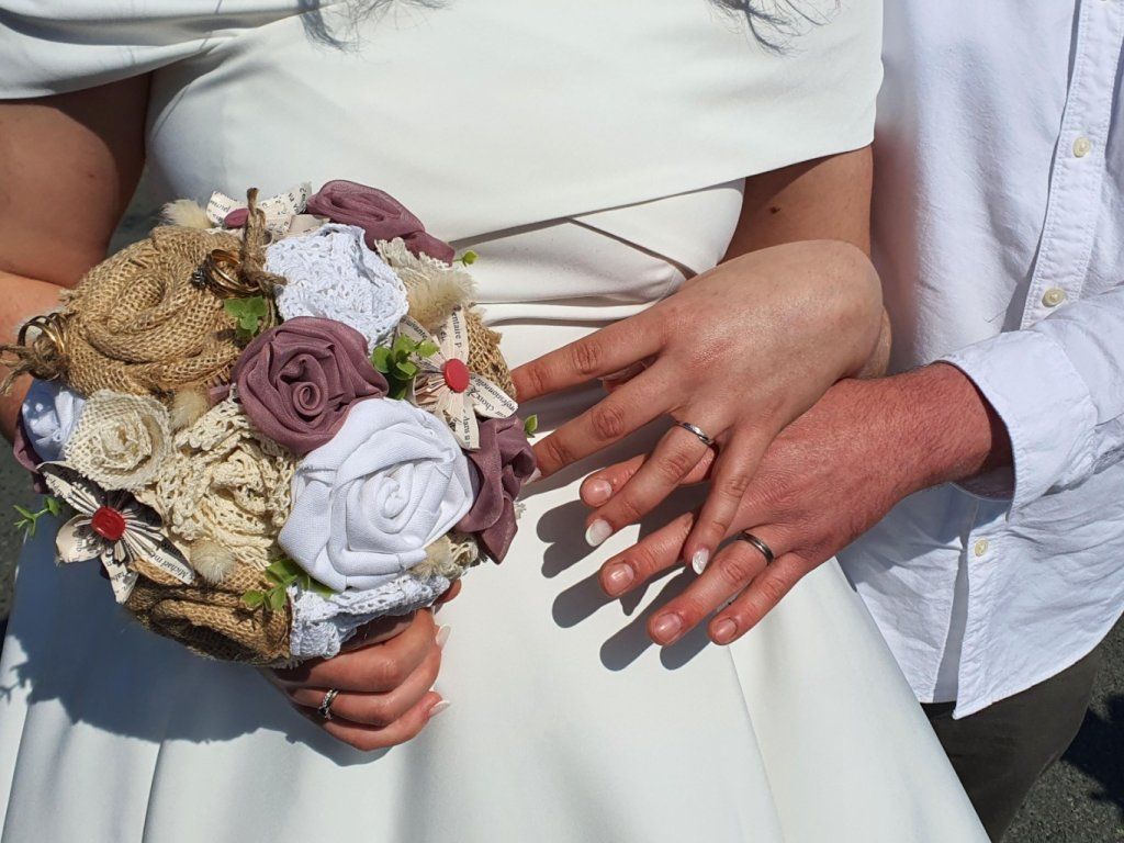 Création bouquet de mariée tissu 
Création fleurs de mariée
bouquet mariage champêtres